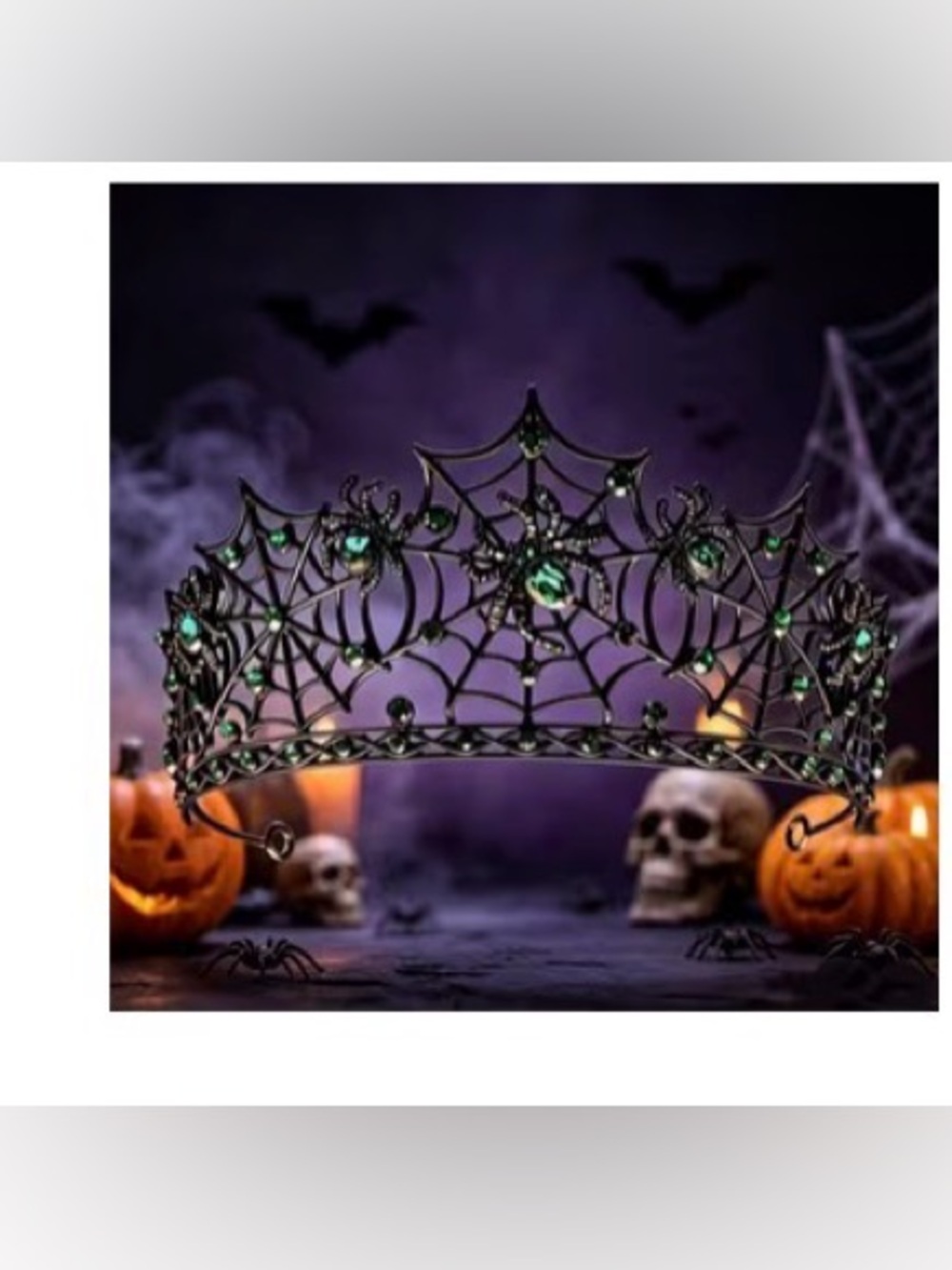 Spider Web Tiara in Black & Green